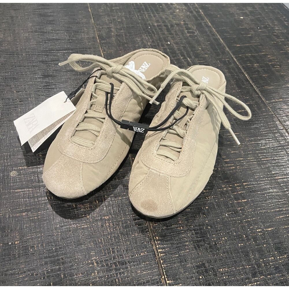 ZARA Fabric Collapsible Heel Sneakers NWT - Picture 4 of 6